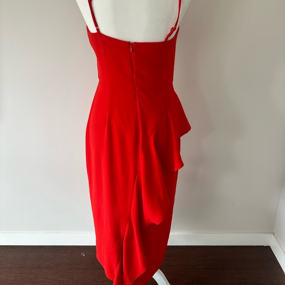 Lovers + Friends Cleo Red Ruffle Midi Dress - Picture 4 of 9